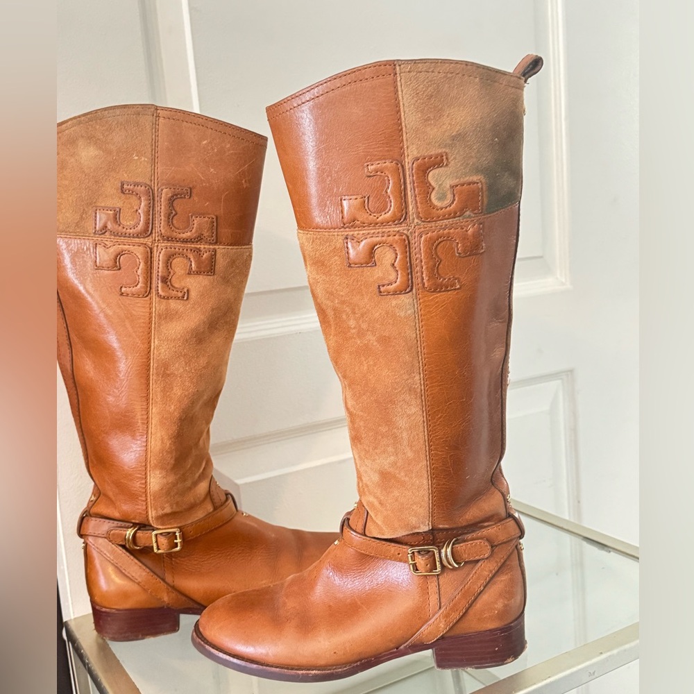 Tory Burch Tan Over the Knee Boots